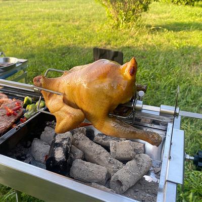 Stainless Steel Grill Rotisserie Forks with 4 Prongs Rotisserie Fork Fit Round and Square Spit Rods