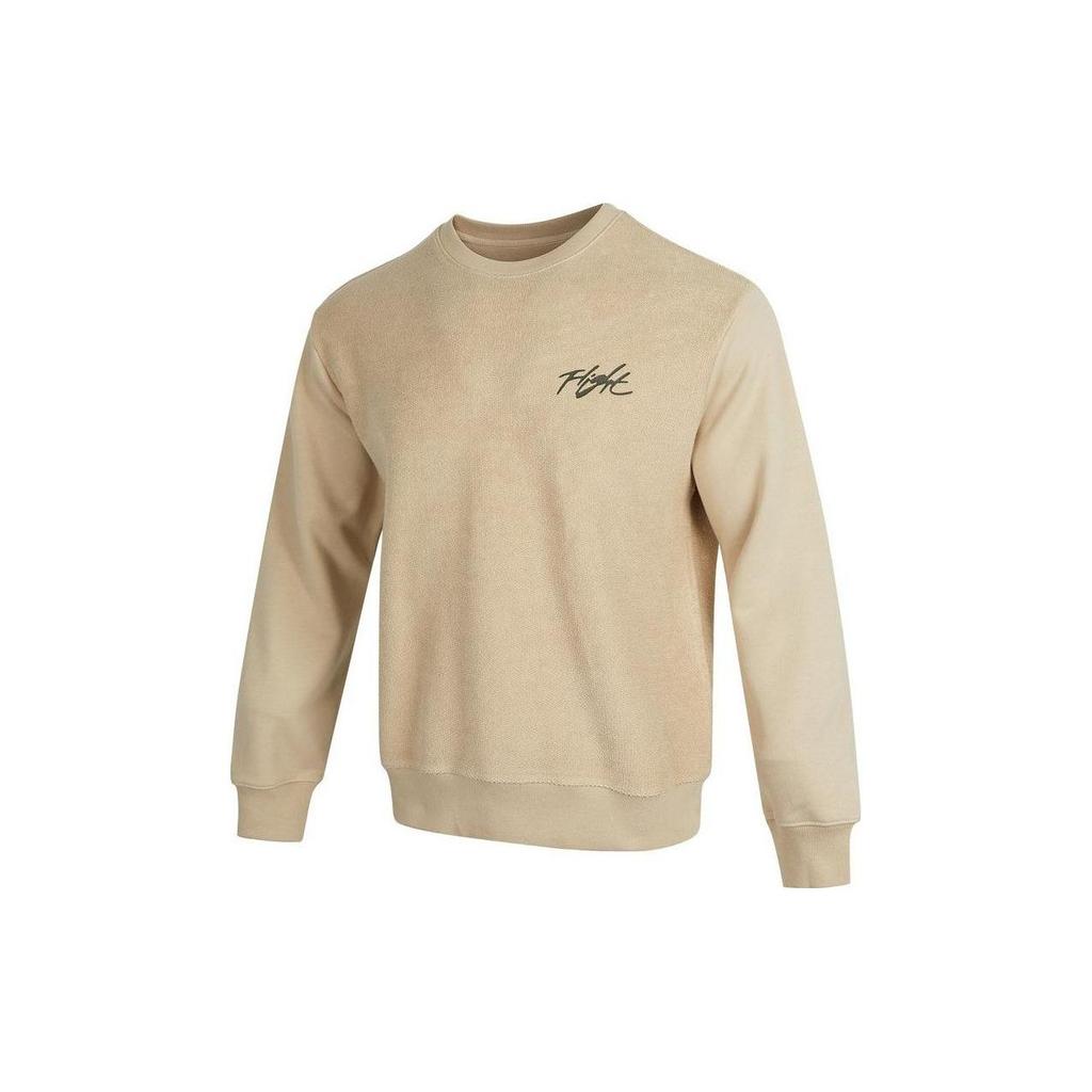 Jordan Flug Buchstaben Print Muster Rundhals Pullover Sweatshirt Herren Oberteile Beige DV1620-206