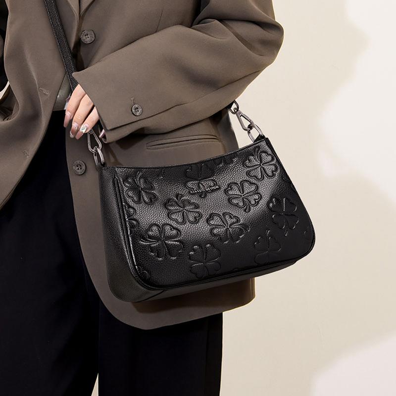 Bag women s new messenger bag genuine leather women s bag retro mother handbag shoulder bag чёрный