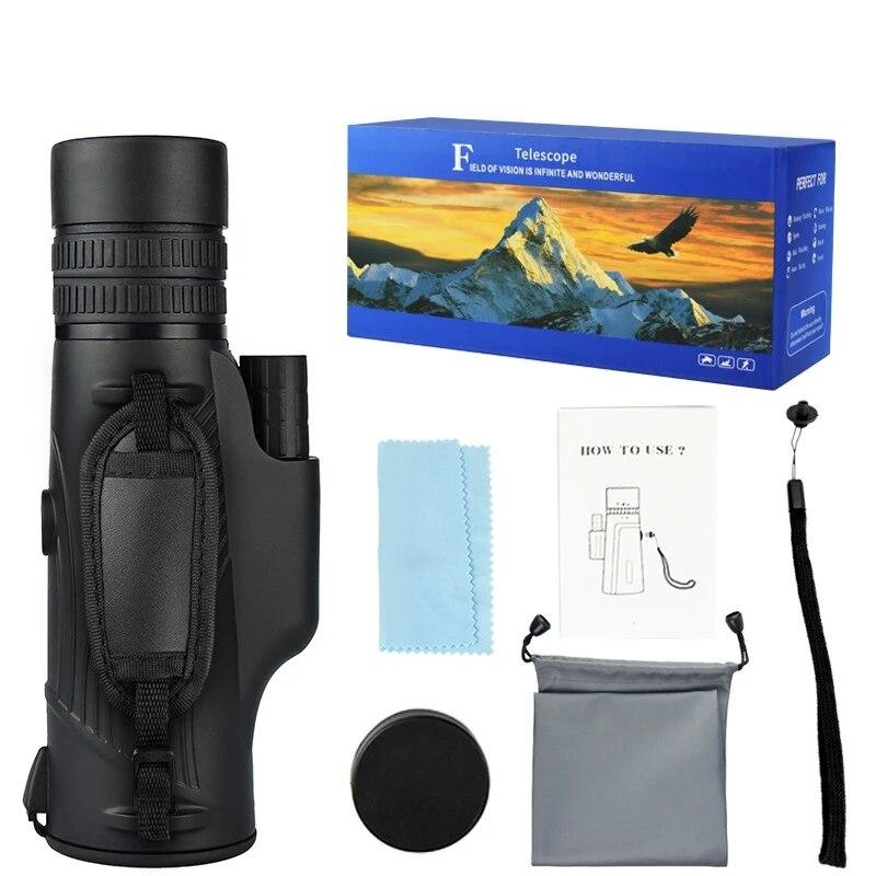 Monocular Telescope 12x50 ED Glass Monoculars For Adult With Phone Clip Waterproof For Bird Watching Equipment