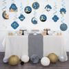 12pcs Eid Celebration Moon Castle Spirals Decoration Hanging Ornament for Family Gatherings and School Festivities