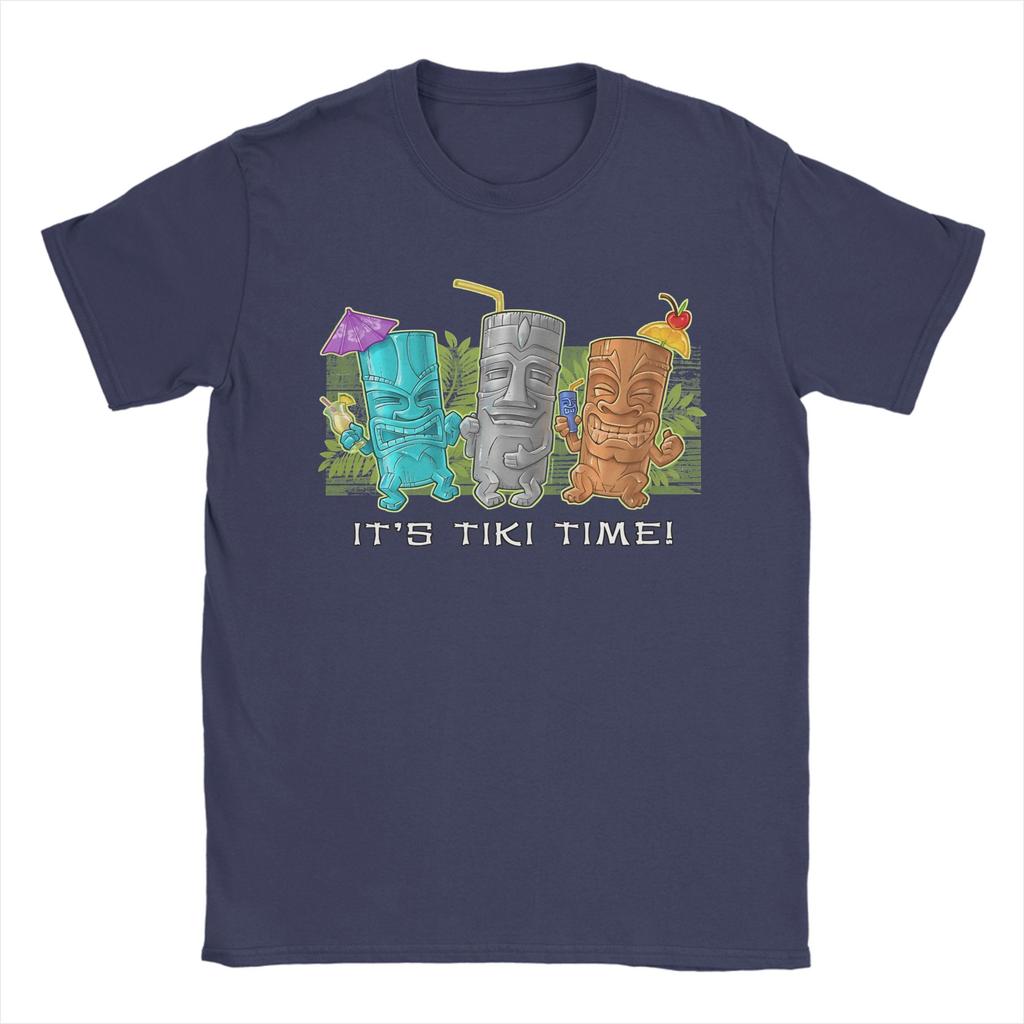 Unisex TShirt Tiki Time Mugs Vintage 100 Cotton Tee Shirt Short Sleeve T Shirts O Neck Tops Gift Idea