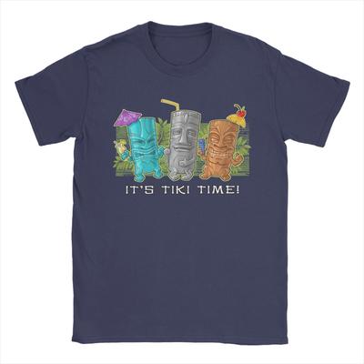 Unisex TShirt Tiki Time Mugs Vintage 100 Cotton Tee Shirt Short Sleeve  T Shirts O Neck Tops Gift Idea
