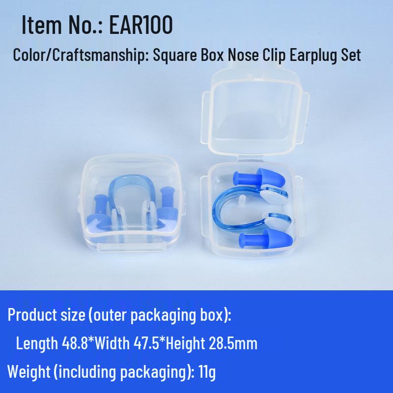 Waterproof Silicone Swimming Earplugs & Anti-Choking Nose Clip Set for Adults