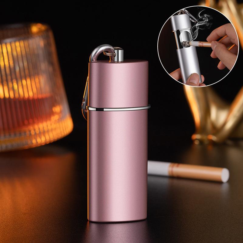 Portable Ashtray with Keychain Drawer Ash Holder Stainless Steel Cigarette Tray for Outdoor Car Travel Mini Ashtray Container