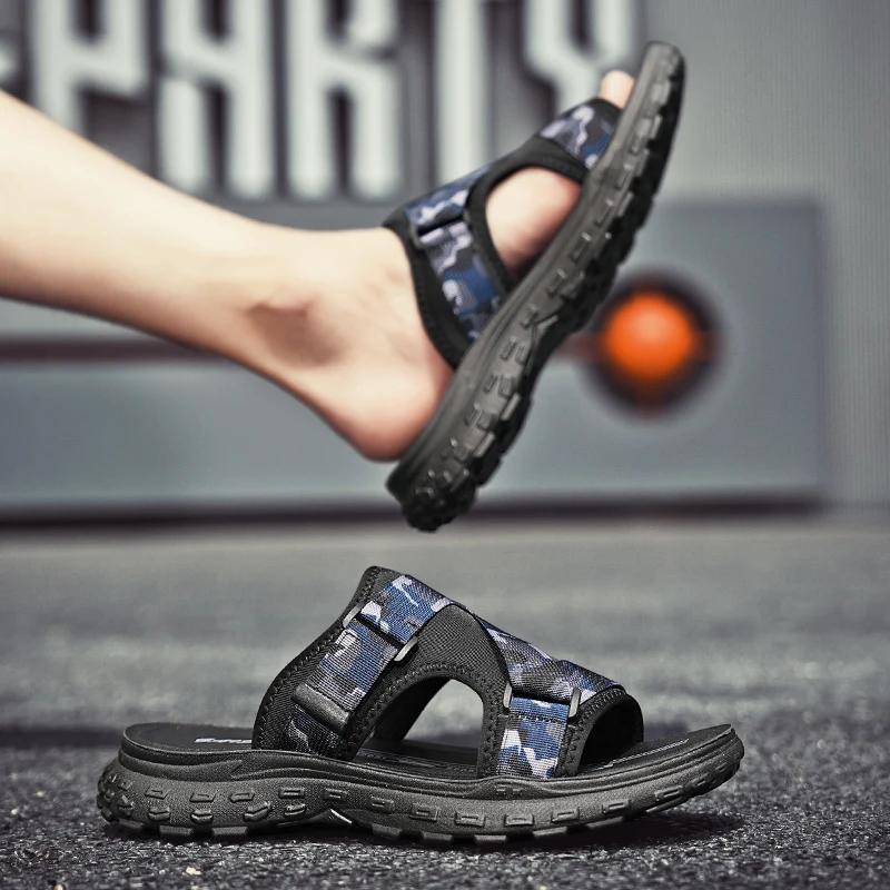 Men's Summer Slippers Thick Bottom Hard-wearing Shoes Men Sandals Outdoor Mens Slip-on Casual Beach Slides High Quality