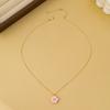 Sweet Mori Flower Shape Zircon Embellished Necklace Niche Fashion Design Sense Versatile Temperament Collarbone Chain Jewelry