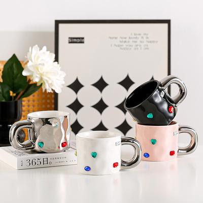 Niche Mug Creative Gem Ceramic Cup High Value Cross Border Advanced Cup Electroplating Coffee Cup