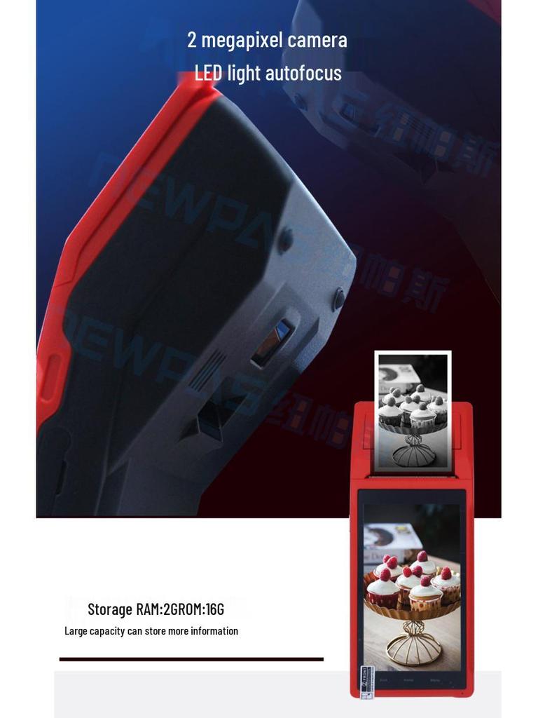Smart Handheld PDA with 58mm Thermal Bluetooth Printer, SIM Card, WiFi, GPS Support
