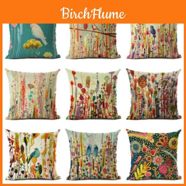 Premium Quality Watercolor Art Polyester Throw Pillow Case For Elegant Home Decor