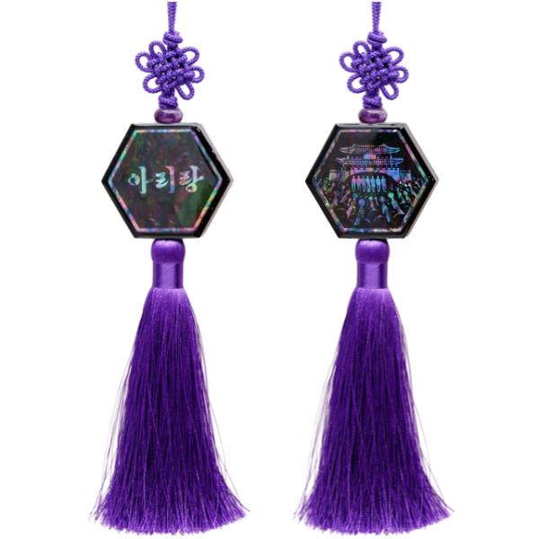 

Arirang Gwanghwamun Concert Traditional Design.Deep Purple Jagae Norigae Keyring About 24 cm
