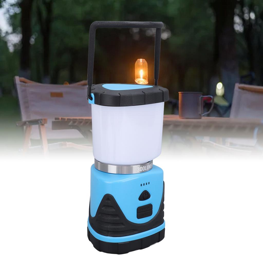 Camping Lantern 300LM 3 Modes IP65 Waterproof USB Rechargeable Portable Tent Light for Emergency Power Outage Hiking Camping