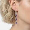 Pendientes colgantes de plata de ley 925 maciza con piedra preciosa amatista, regalo para ella, joyería llamativa, pendientes boho, pendiente de diseñador