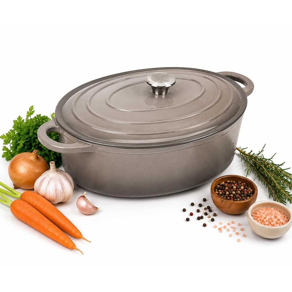 ENAMELED CAST IRON ROASTER 33cm 6.4L GREY 7723