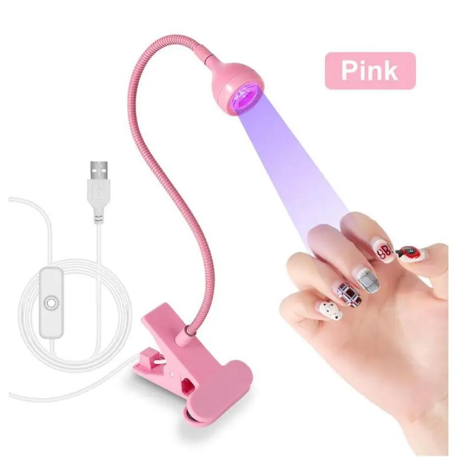 LED-Nagellampen, 3 W, flexible Schwanenhalslampe, schnell trocknender Nagelmaniküretrockner, Gelpolitur-Härtungslicht für Gelnägel