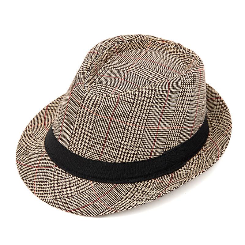 Plaid fedora hat - mid-aged &