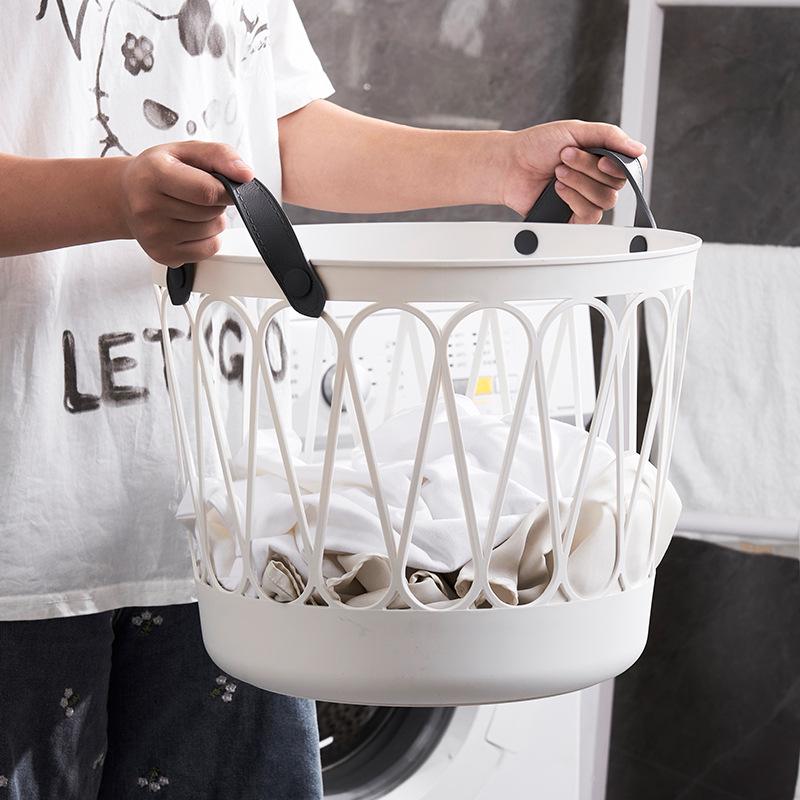 Movable Laundry Basket for Dirty Clothes - Household Bathroom Hamper