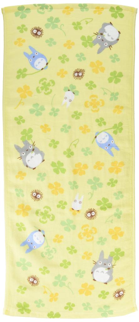 Marushin Ghibli My Neighbor Totoro Face 34 x Clover and 0590222500 Towel, Approx. 80cm, Totoro, Imabari, 100% Cotton,