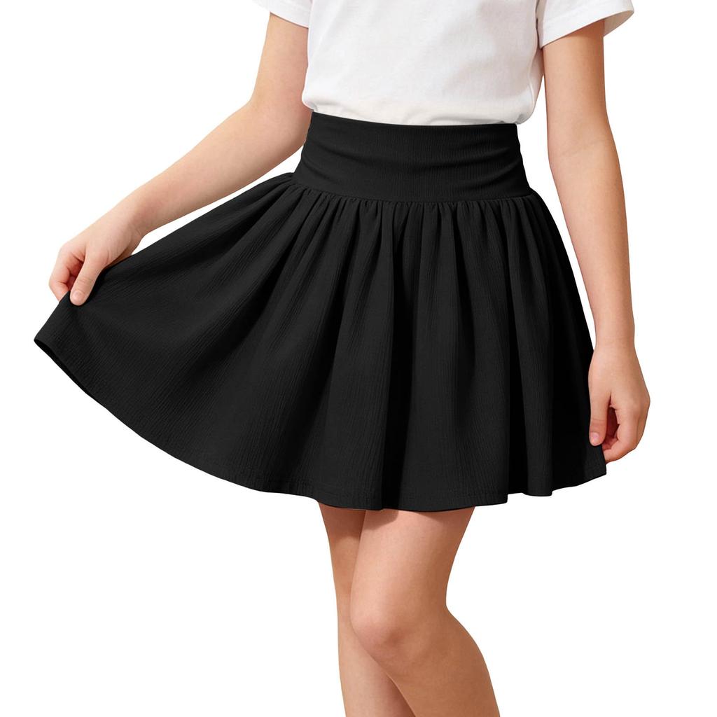 Girls High Waist Tennis Skirt Athletic Skirt Lightweight Stretchy Yoga Skirt Pleated Sports Skirt for Kids Activewear