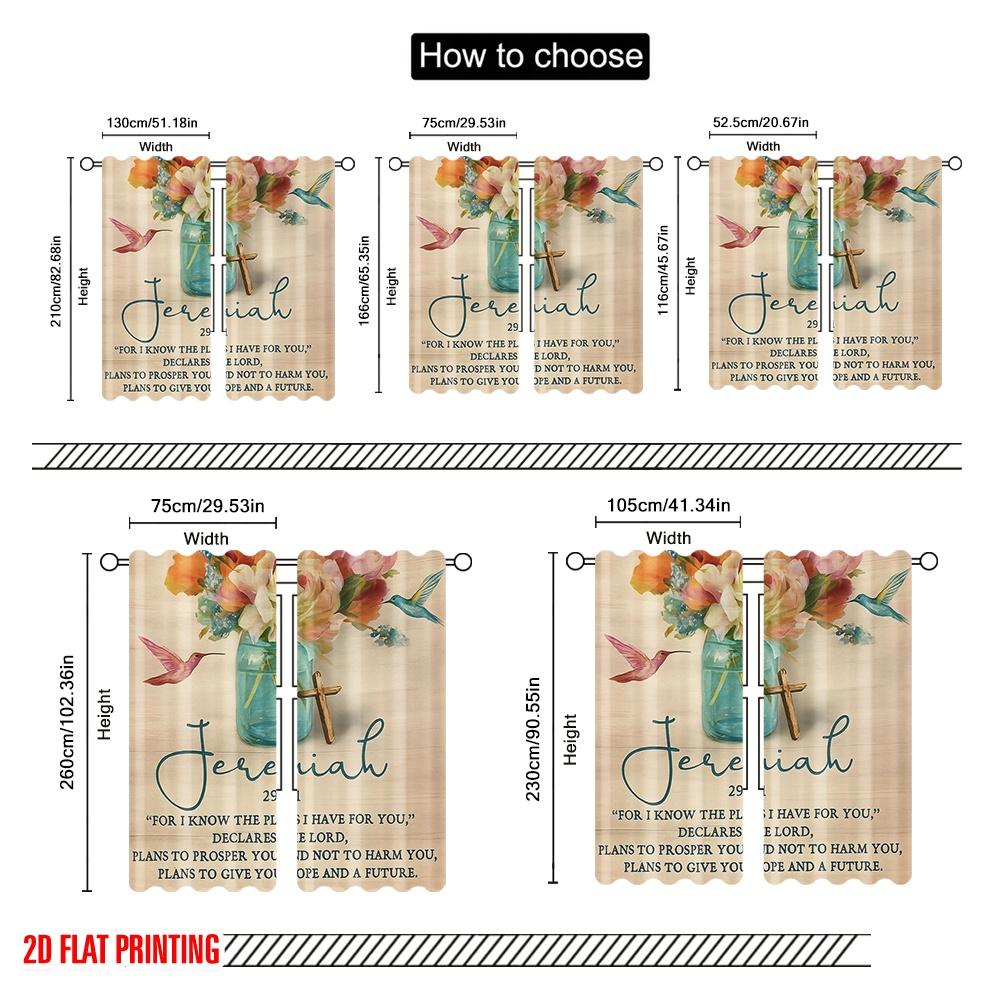 2 Stück, 2D-Flachdruck Beliebte Vorhänge Floral Glaubensbotschaft Vielseitiges Polyester (ohne Stange) Festlich Perfekt für Schlafzimmer