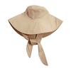 Cappello a Secchiello in Cotone e Lino da Donna Casual Monocolore con Fascia a Falda Larga Visiera Parasole Leggero Estivo Protezione UV Cappello da Spiaggia