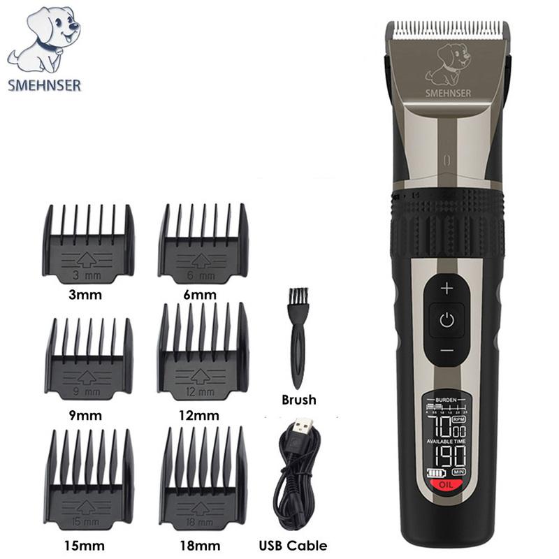 Electric Pet Clipper Professional Cat Dog Hair Trimmer Grooming Animals Clippers Pet Haircut Shaver Machine USB LCD Display
