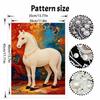 5D Pearl Art Majestic Horse Design DIY Rhinestone Painting Frameless Wall Decor Handmade Craft Gift for Home Bedroom Living Room