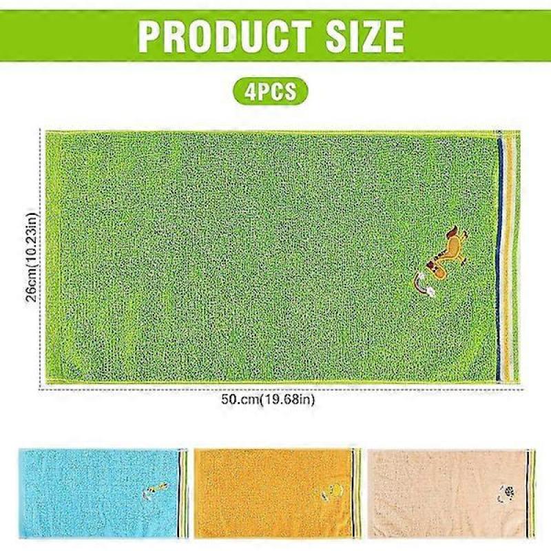 4-Pack Of Children's Towels In 4 Colors  Cotton Towels for Children
