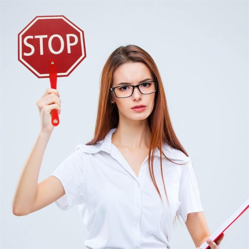 Educational Teaching Aid Handheld Double Side Plastic Go/Staop Sign For Kids Student Teacher Classroom Teaching Supplies