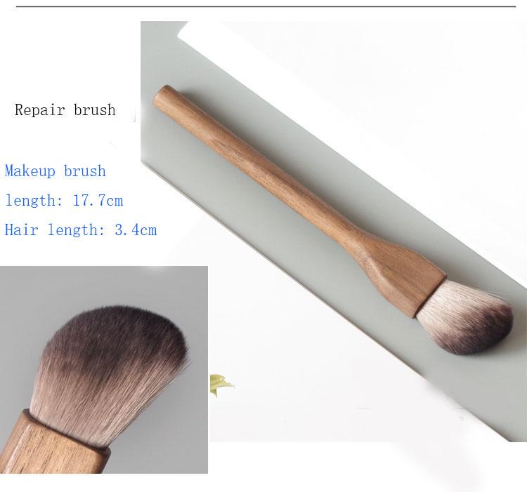 Karsyngirl štětec na make-up, dřevo, ořech, velké retro štětce na pudr, medově sypké, super měkké, krásný dárek pro přítelkyni, nástroj na líčení