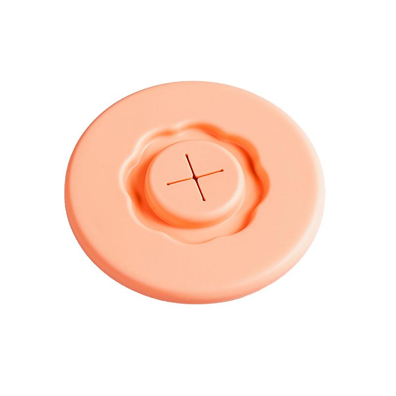 All-Matching Silicone Cup Lid Glass Drink Cover Heat-Resistant With Straw Hole