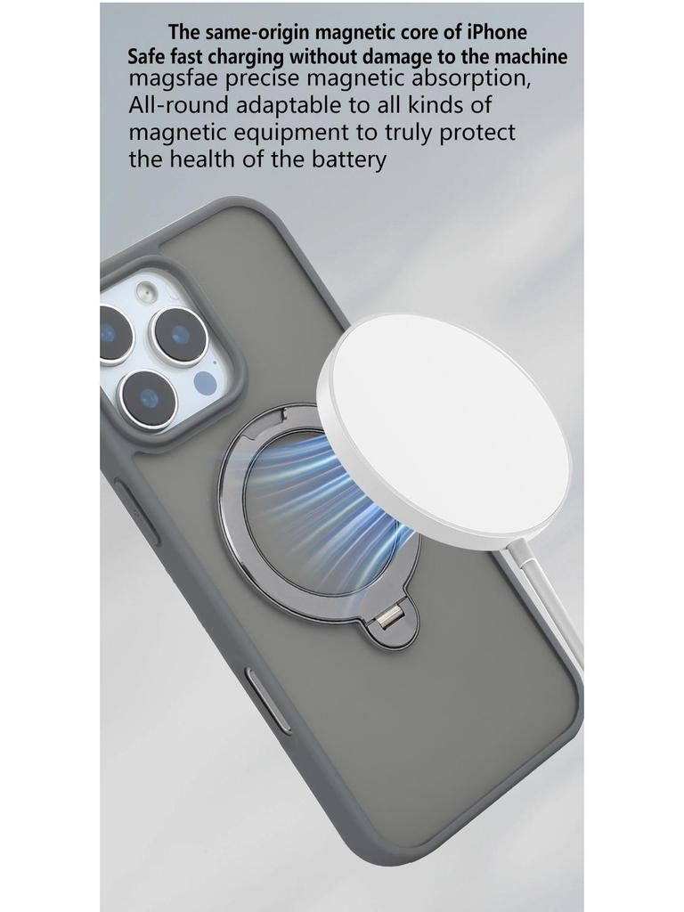 Etui z magnetycznym stojakiem iPhone 17 Pro Max, z ochroną obrotową z tłumieniem, o fakturze skóry