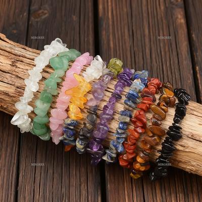 8/16/24pcs Mixed Natural Stone Bracelet Irregular Jewelry Suitable for Daily Matching/Energy Healing/Commemorative Gifts