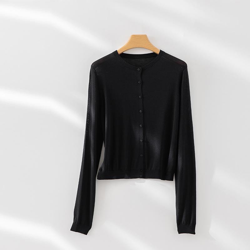 

Легкий и дышащий солнцезащитный трикотажный кардиган с кондиционером женский летний с коротким длинным рукавом простой повседневный топ XL