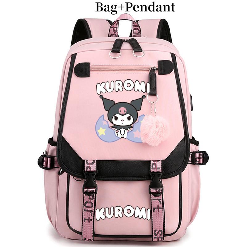 Kuromi Student Backpack With Usb Charging Port For Casual Travel And School Use