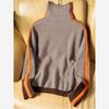 Ladies' Autumn and Winter Long Sleeved High Neck Color Blocked Western-style Plaid Base Shirt, Fashionable and Versatile Pullover Women's Inner Outfit