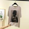 T-shirt Women Versatile Summer Casual Large Size Loose Round Neck Pullover Short-sleeved Tops