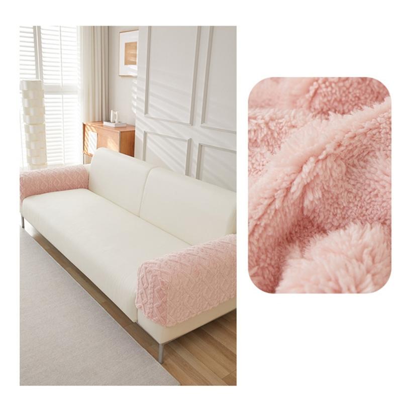 Luxurious Plush Sofa Arm Cover For Comfort And Warmth Furniture Protector Machine Washable Fuzzy Armrest Slipcover