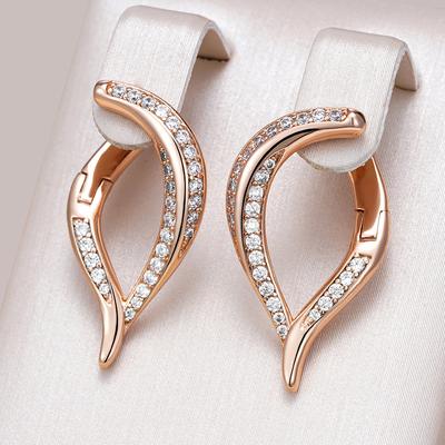 Nuevos Pendientes Color Oro Rosa Para Mujer Niña Moda Geométricos Circonita Natural Pendiente Colgante Joyería Diaria de Alta Calidad