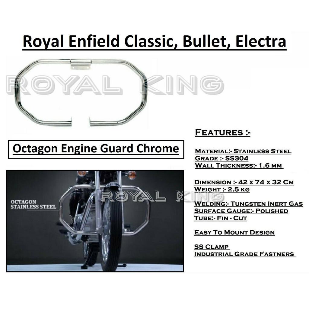 Royal Enfield Classic, Bullet, Electra "Protector de Motor Octogonal"