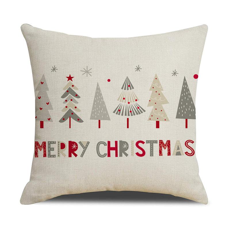 

New Home Soft Decoration Christmas Pillow Linen Cushion Waist Pillow Case Whitening linen 45 * 45cm (without pillow core)