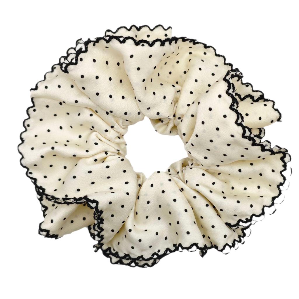 Korean Retro Polka Dot Lace Slim Waist Hair Tie - High-End Intestine Hair Accessories