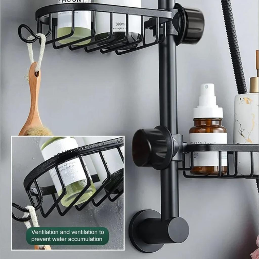 Kitchen Sink Holder Adjustable Shower Rack Bathroom Storage Shampoo Soap Sponge Drain Organizer Kitchen Accessories Organizer