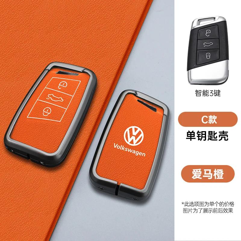 

VW GTI GOLF 2026 Hot For VW VOLKSWAGEN Zinc Alloy Leather Car Key Case Cover Fob Protector Holder Shell for VW Volkseagen Passat