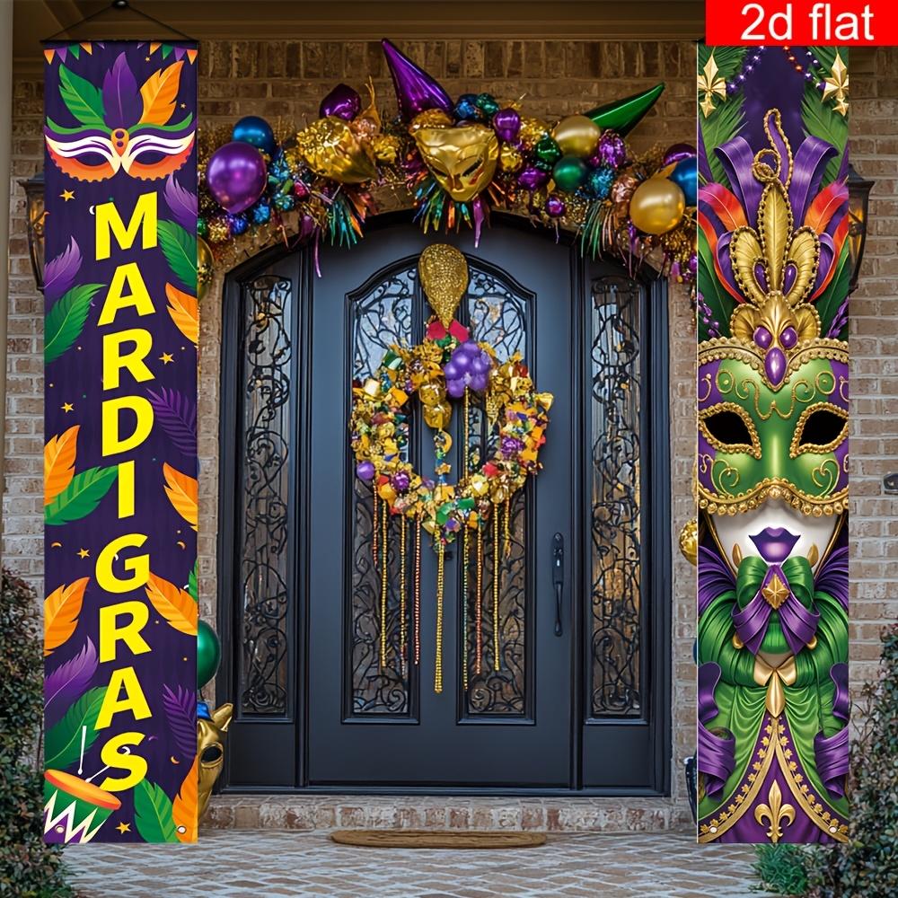 2D Flat Photo Booth Props 2pcs, Carnival Clown Mask Doorway Decor, Indoor/Outdoor Decorative Door Couple, Ideal for Porches, Terraces, Garages, And Ho