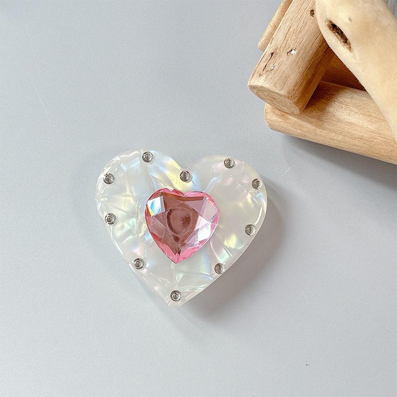

Creative Korean Style Fresh Color Gem Heart Phone Airbag Holder