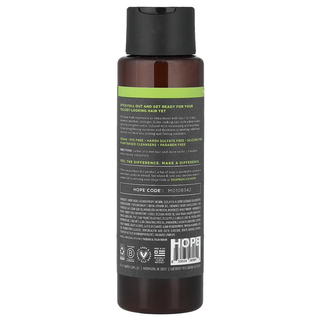 Soapbox, Seek & Full, 2-in-1 Shampoo + Conditioner, Oak and Cedar Leaf, 16 fl oz (473 ml)