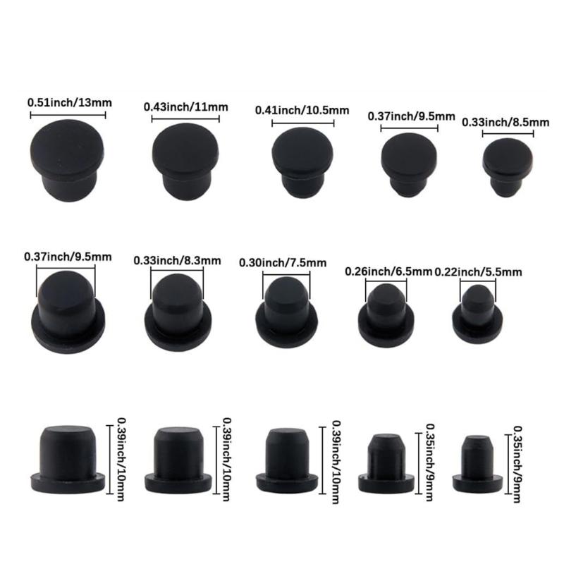 50 STÜCKE Silikon Lochstopfen 5 Größen Universelle Passform Ungiftige Verschlusskappe für Flaschen Gläser und Röhren