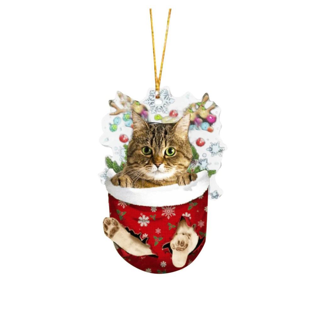 Whimsical Cat Christmas Socks Tree Hangings Brighten Up Your Decor Holiday