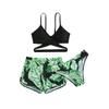 2025 European and American Style Girls' Three-Piece Printed Bikini Swimsuit